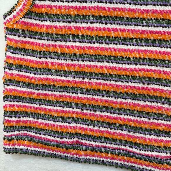 KROST Crushed Sand Sweater Vest Sz XXL | Multicolor Knit Stripe Y2K Vibe - Picture 6 of 10